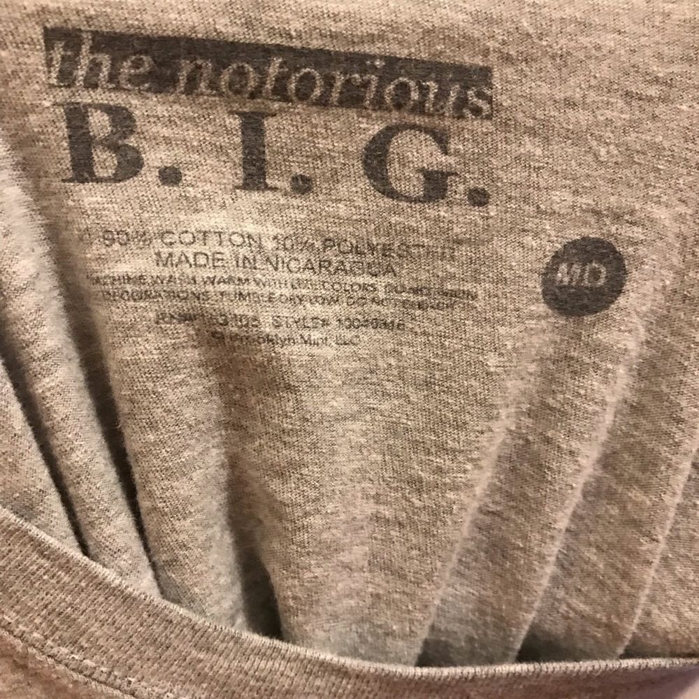 Notorious Big Biggie Smalls Graphic Light Gray T-Shirt M - Picture 6 of 8